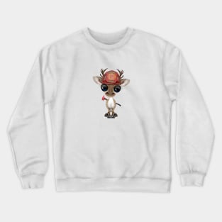 Cute Baby Reindeer Firefighter Crewneck Sweatshirt